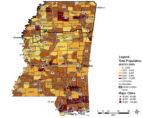 Mississippi Cities by Population .